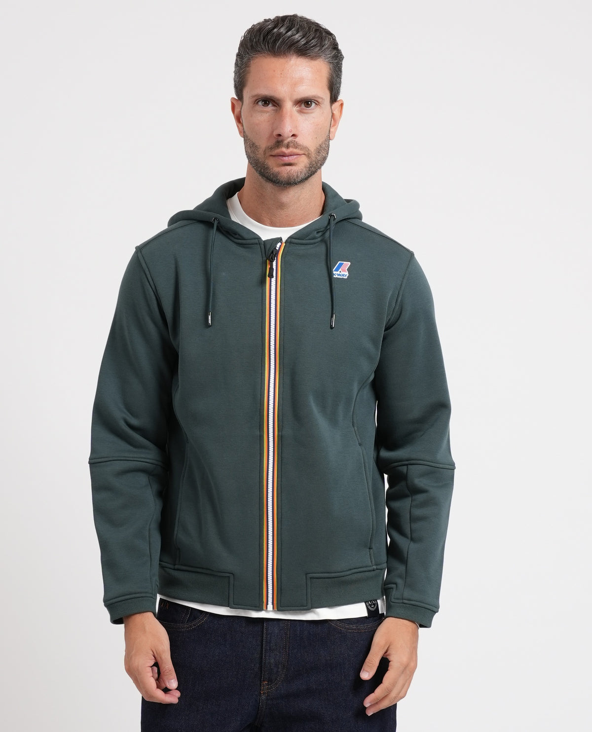 Felpa Prosper di K-way garzata fullzip 