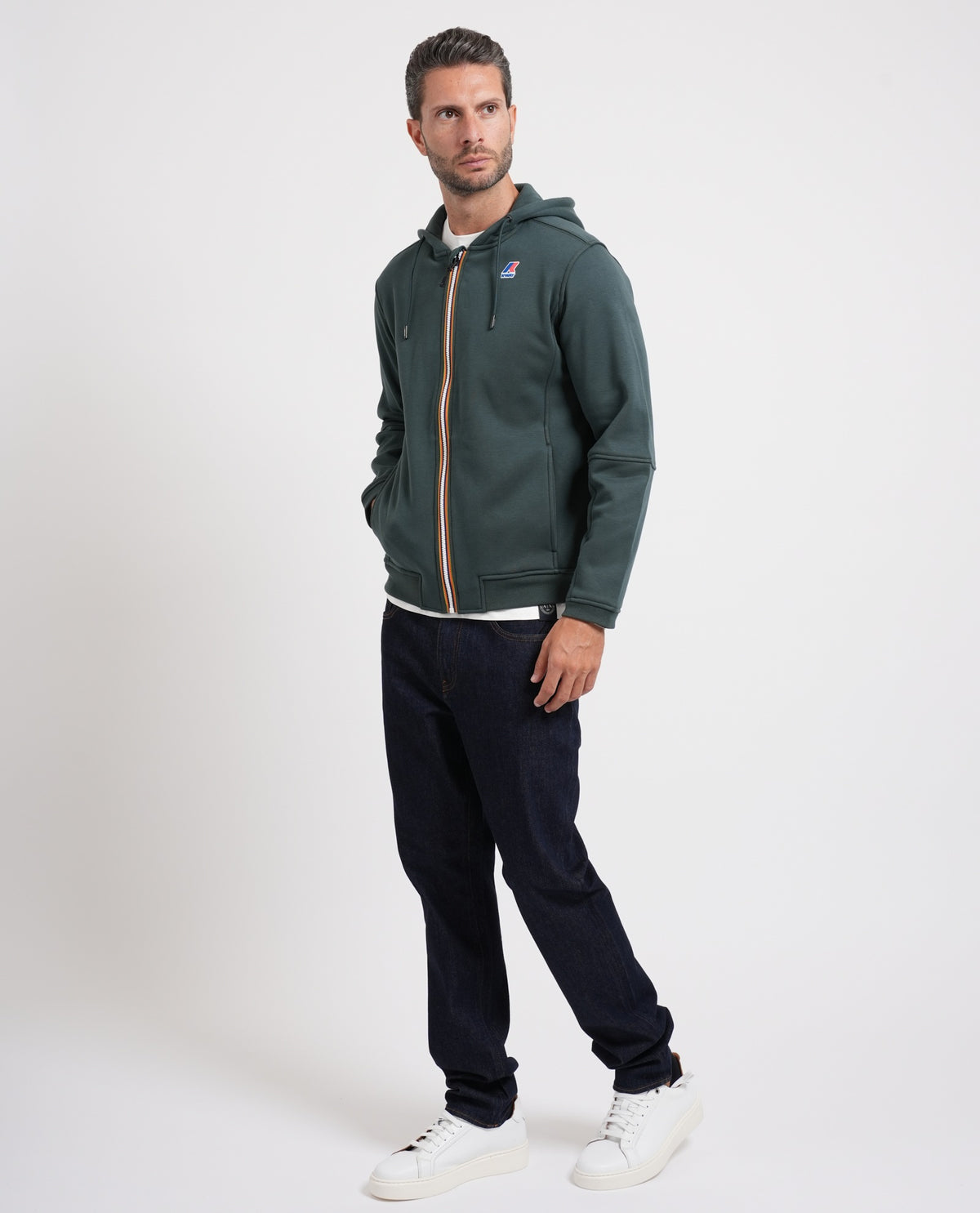 Felpa Prosper di K-way garzata fullzip 