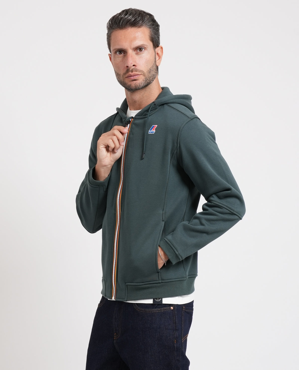 Felpa Prosper di K-way garzata fullzip 