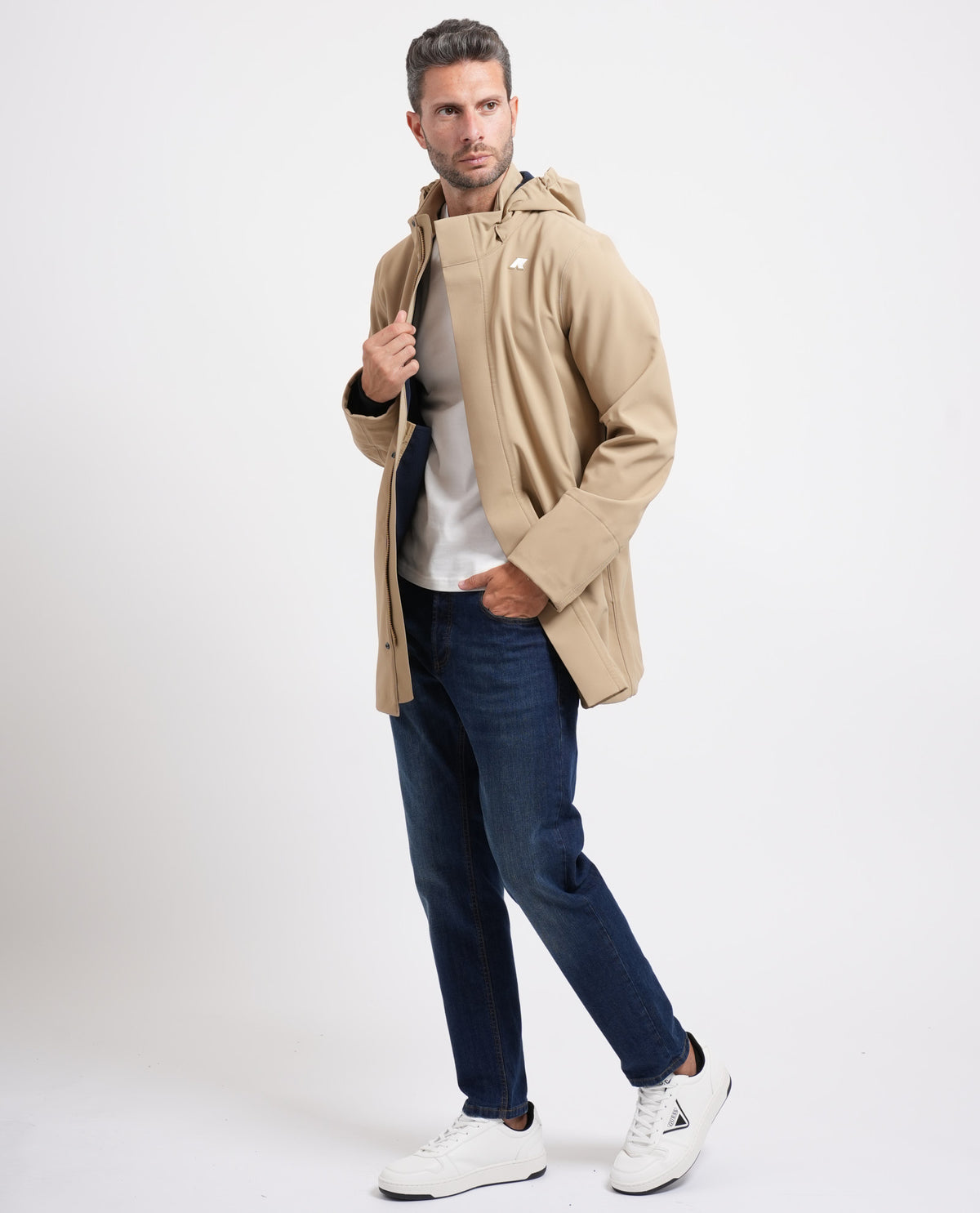 Parka uomo Duke Bonded di K-way con cappuccio 