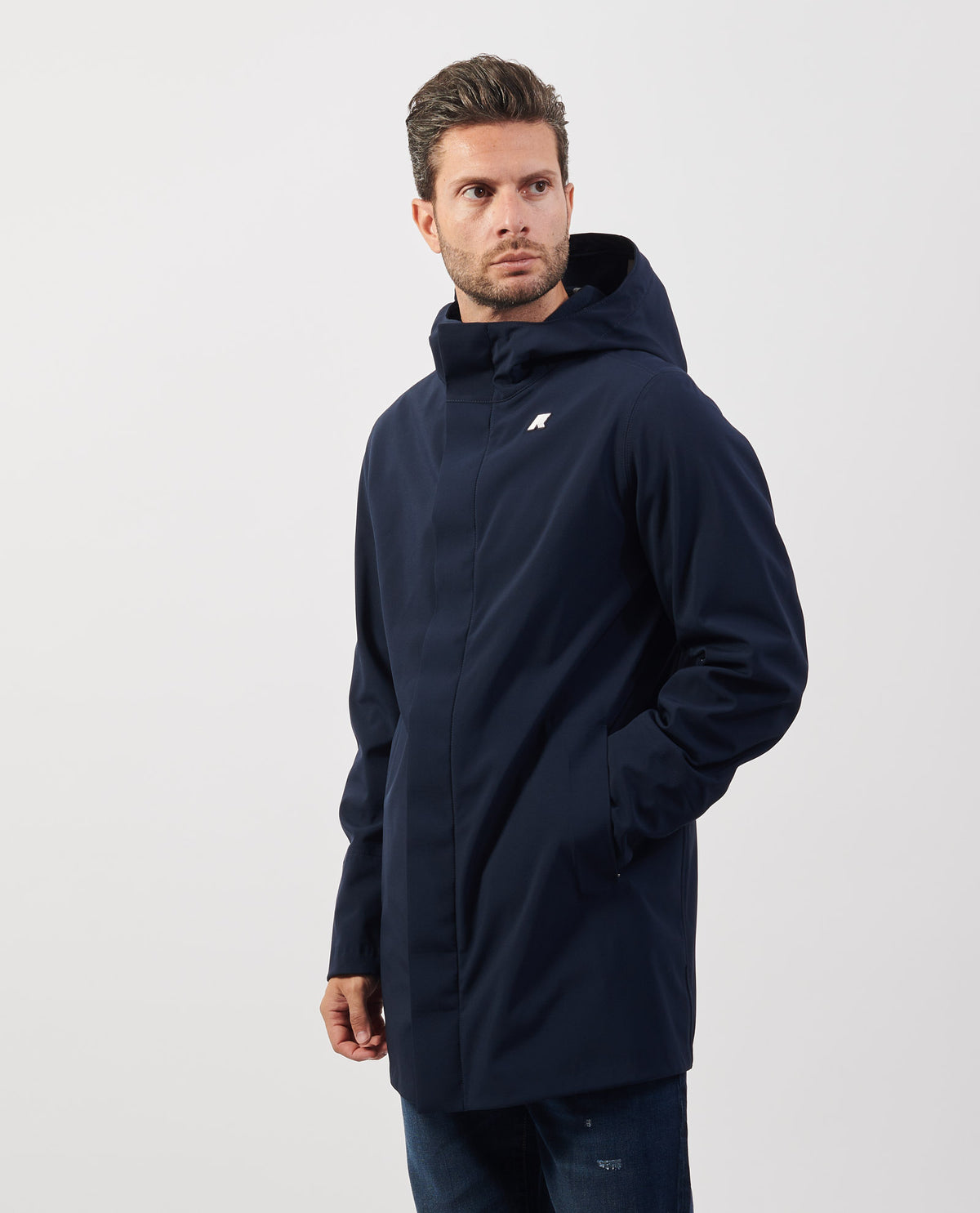 Giacca lunga uomo Marlyn di K-way con cappuccio 