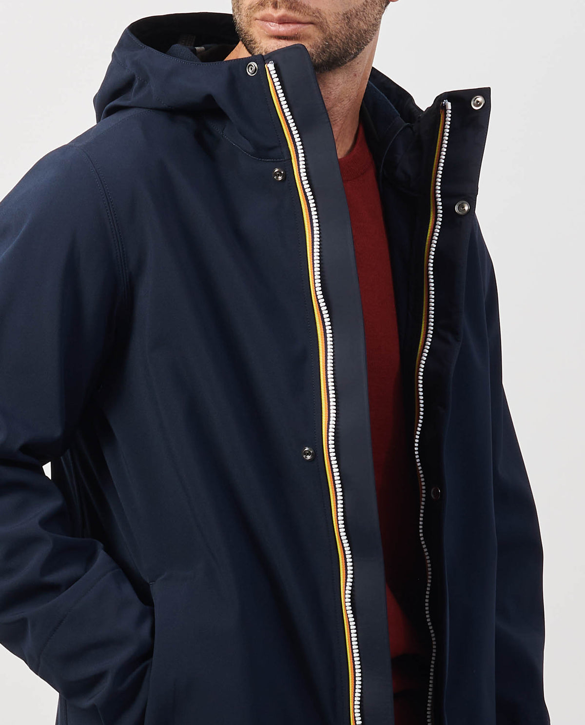 Giacca lunga uomo Marlyn di K-way con cappuccio 