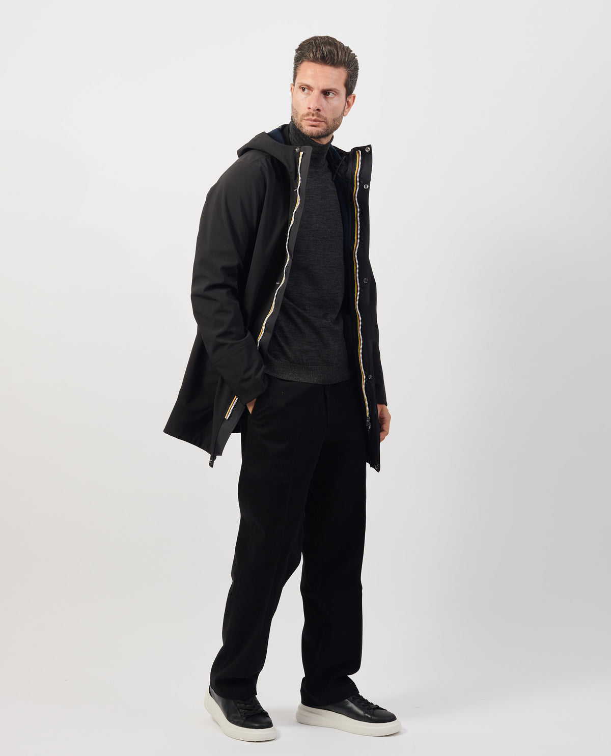 Giacca lunga uomo Marlyn di K-way con cappuccio 