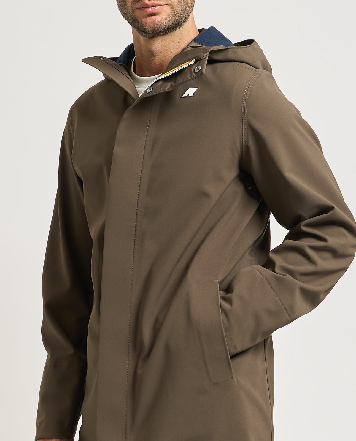 Giacca lunga uomo Marlyn di K-way con cappuccio 