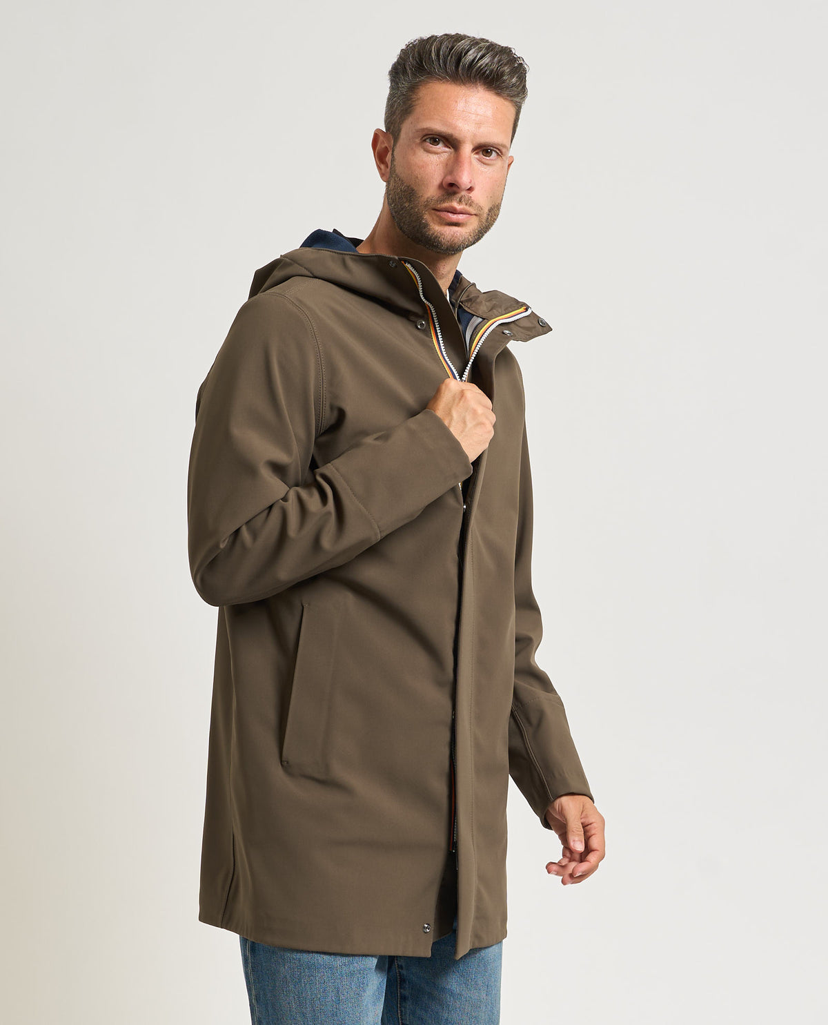 Giacca lunga uomo Marlyn di K-way con cappuccio 