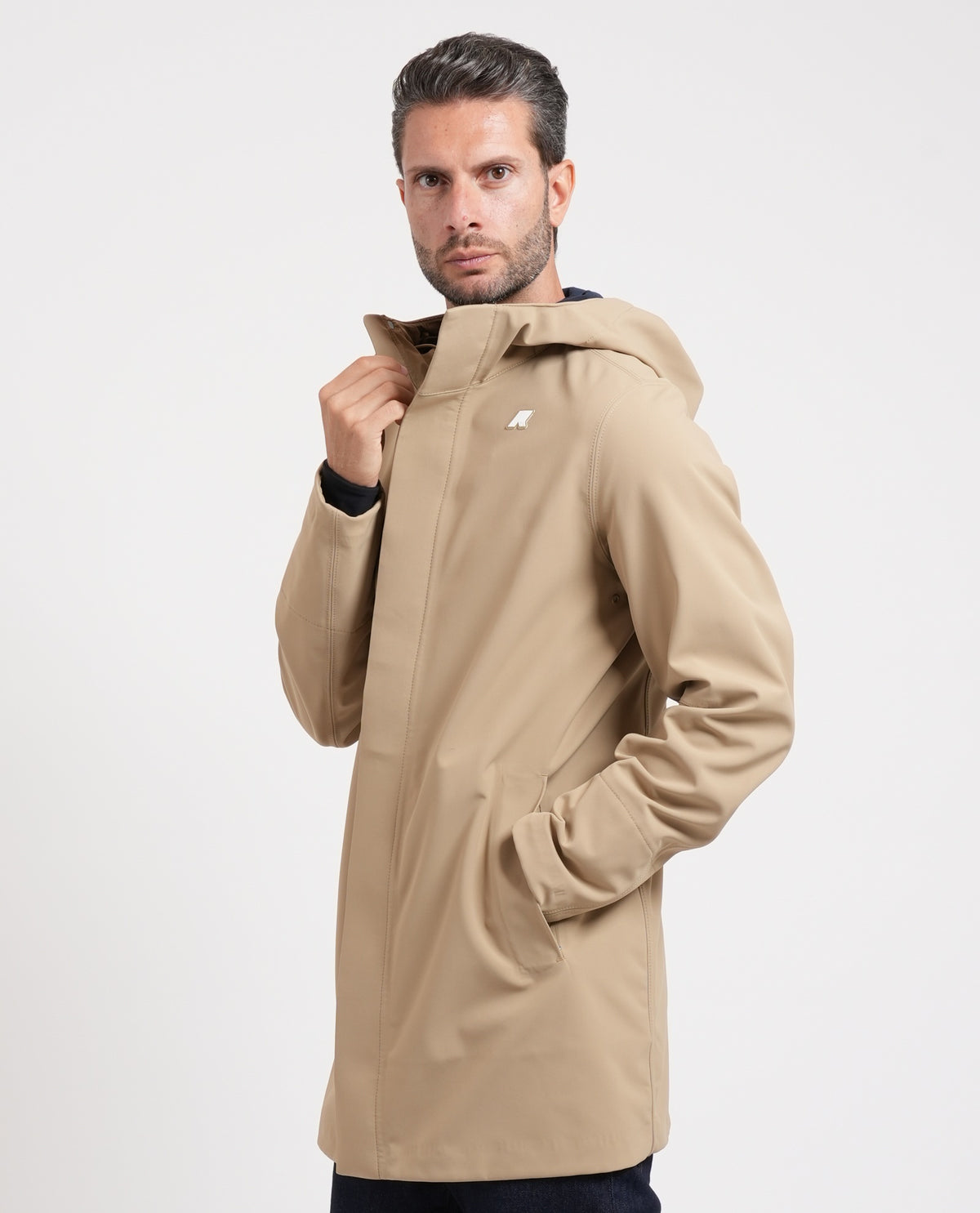 Giacca lunga uomo Marlyn di K-way con cappuccio 
