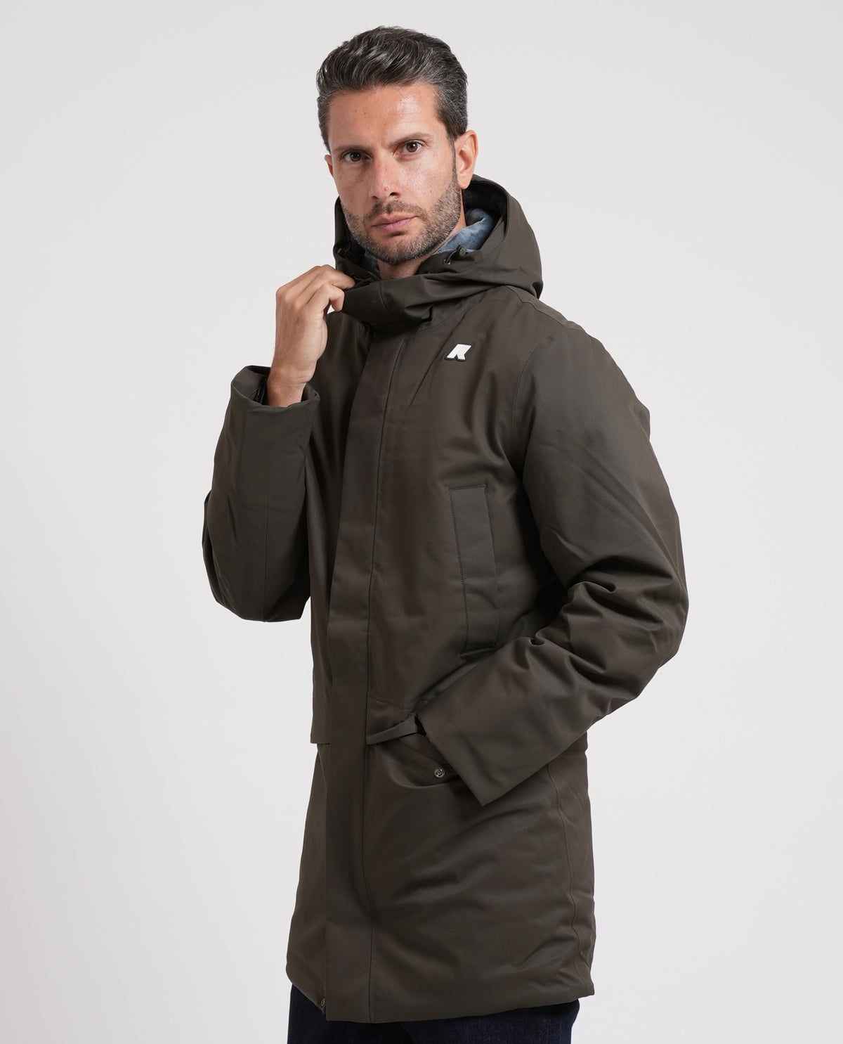 Giacca uomo lunga Jarno Twill Marmotta di K-way 