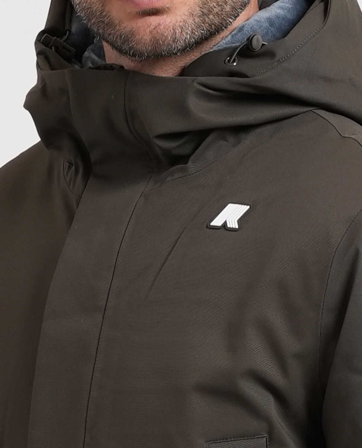 Giacca uomo lunga Jarno Twill Marmotta di K-way 