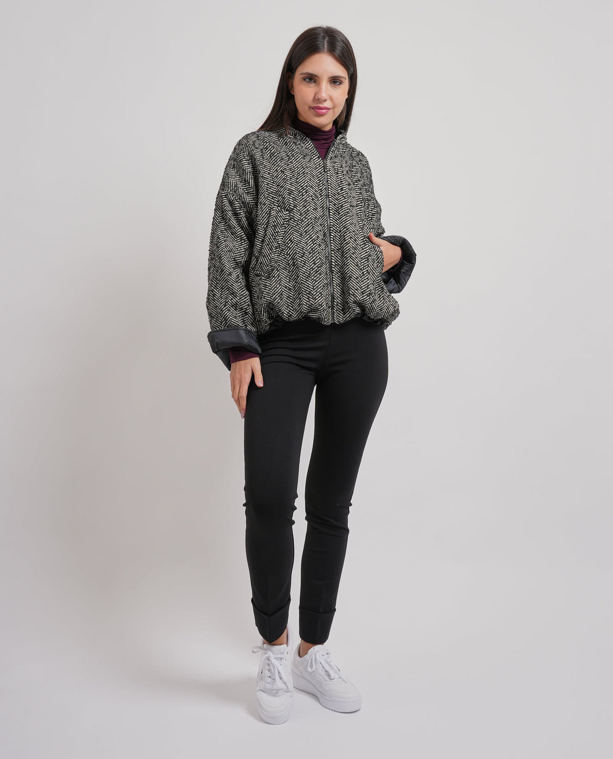 Giubbotto donna MDM fullzip e collo 
