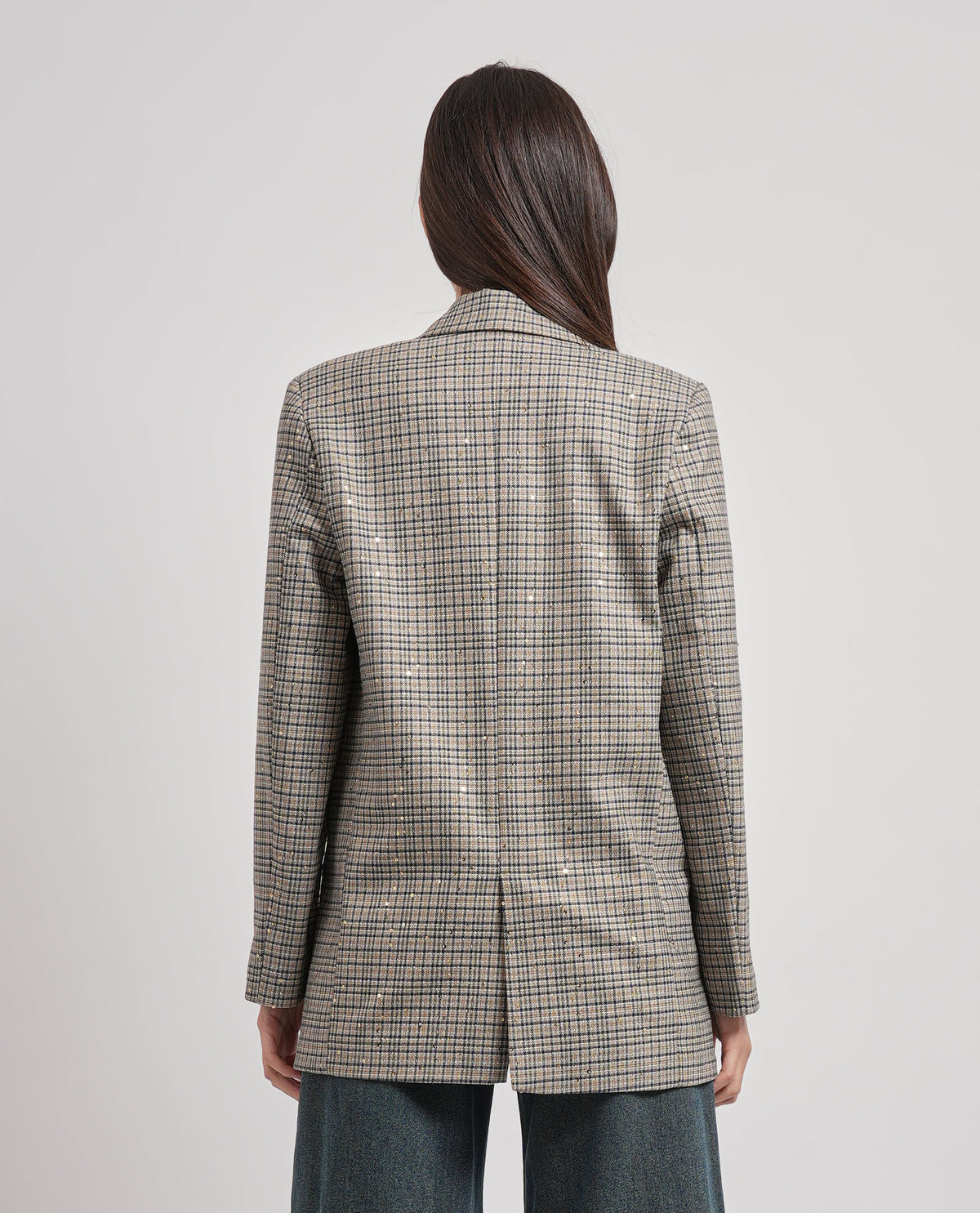 Giacca MDM donna monopetto a quadretti 