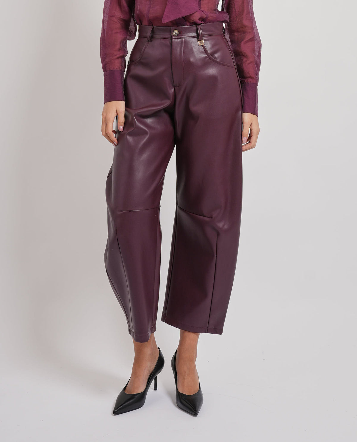 Pantaloni in ecopelle MDM donna 