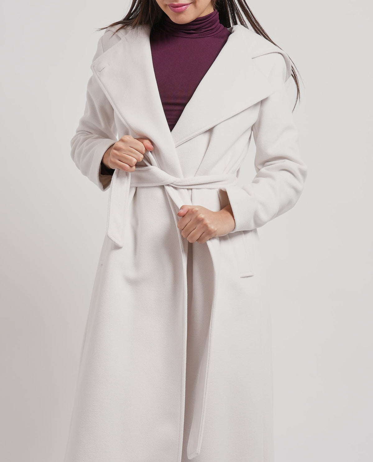 Cappotto lungo MDM donna con cintura 