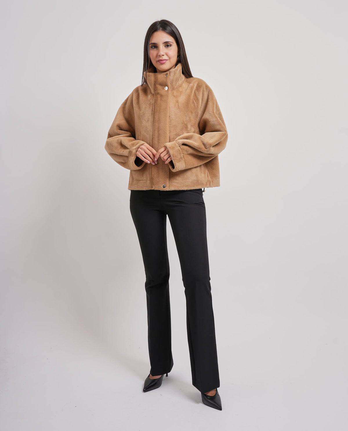 Giubbotto in panno donna Manila Grace collo alto 