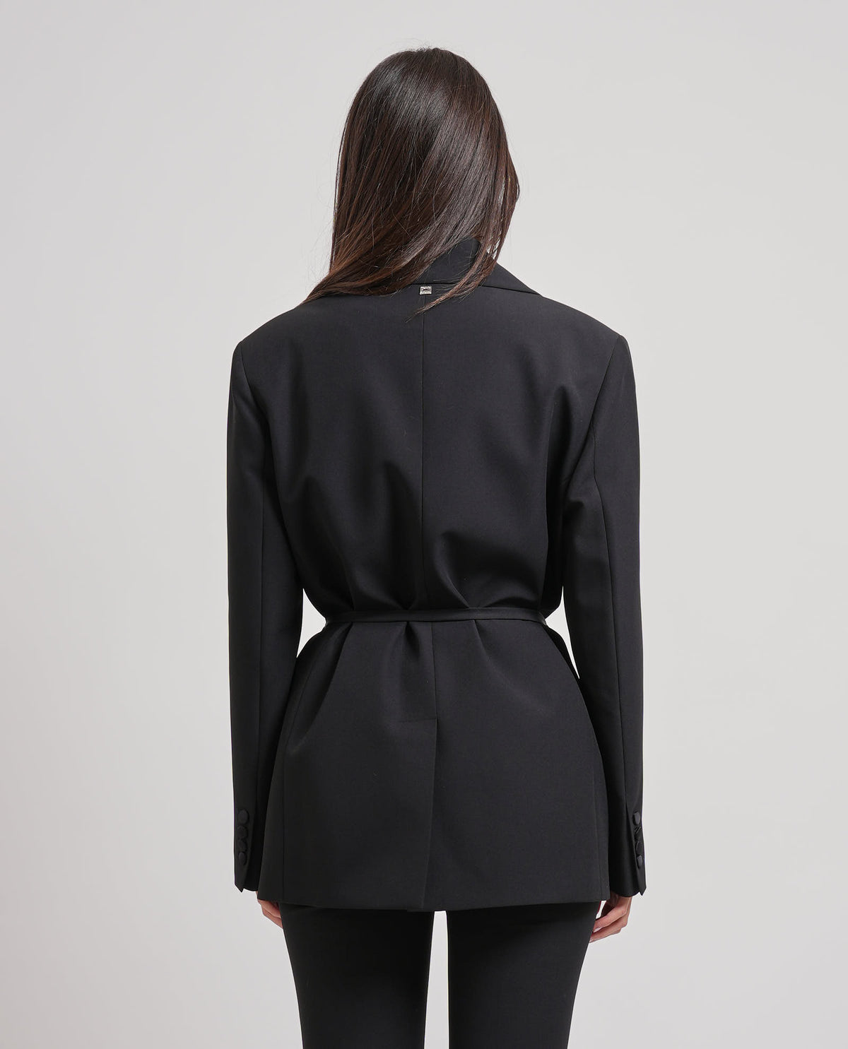 Blazer Smoking Manila Grace con Revers in Raso 