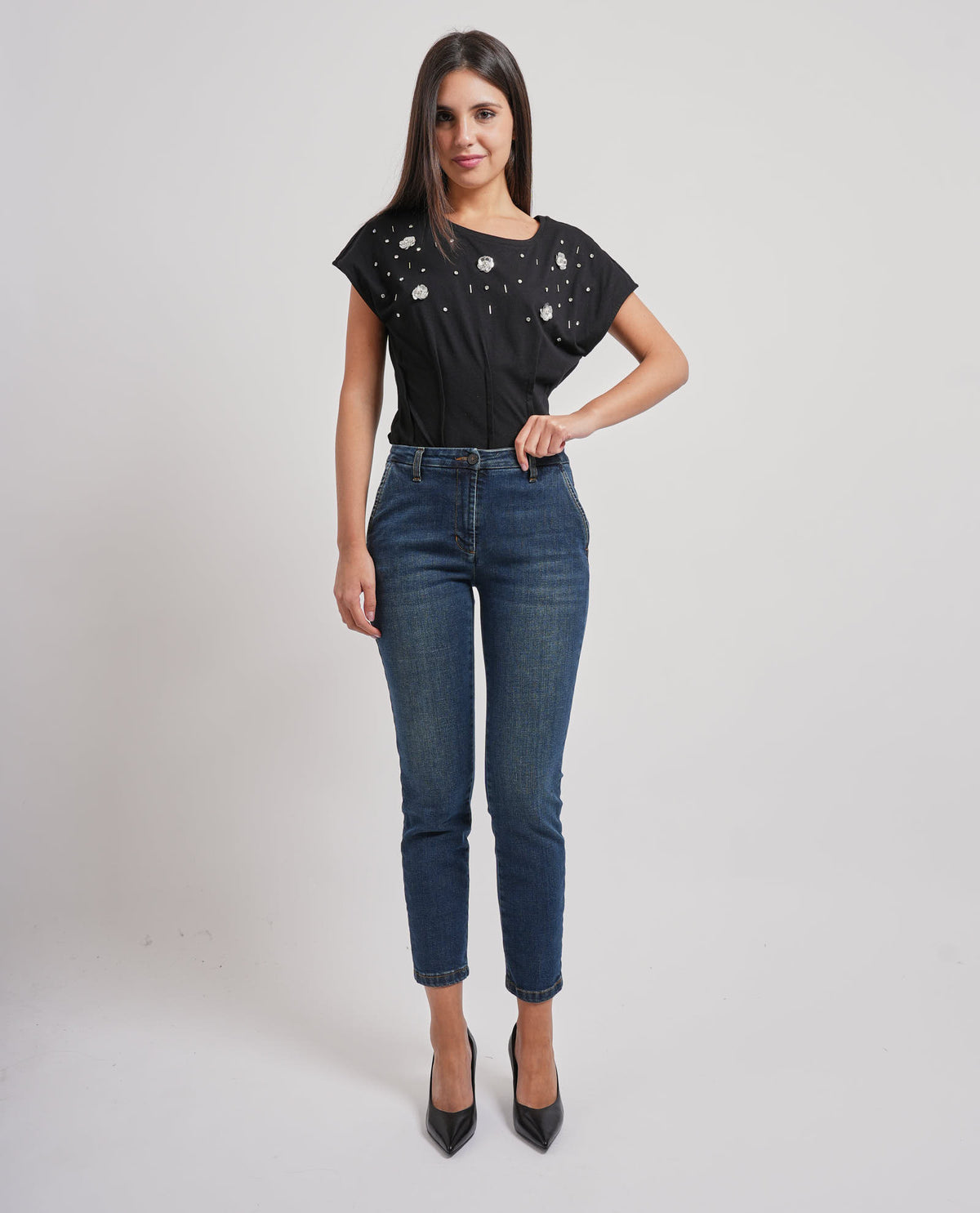 Jeans Skinny Dark Blue Manila Grace 