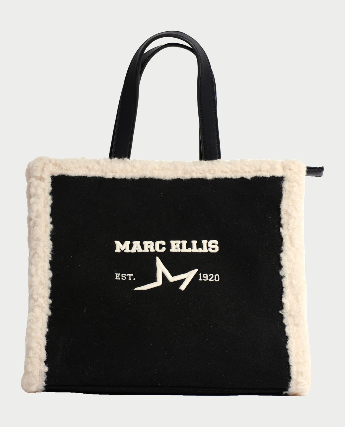 Borsa donna Marc Ellis con bordi effetto pelliccia e doppi manici<BR/> 