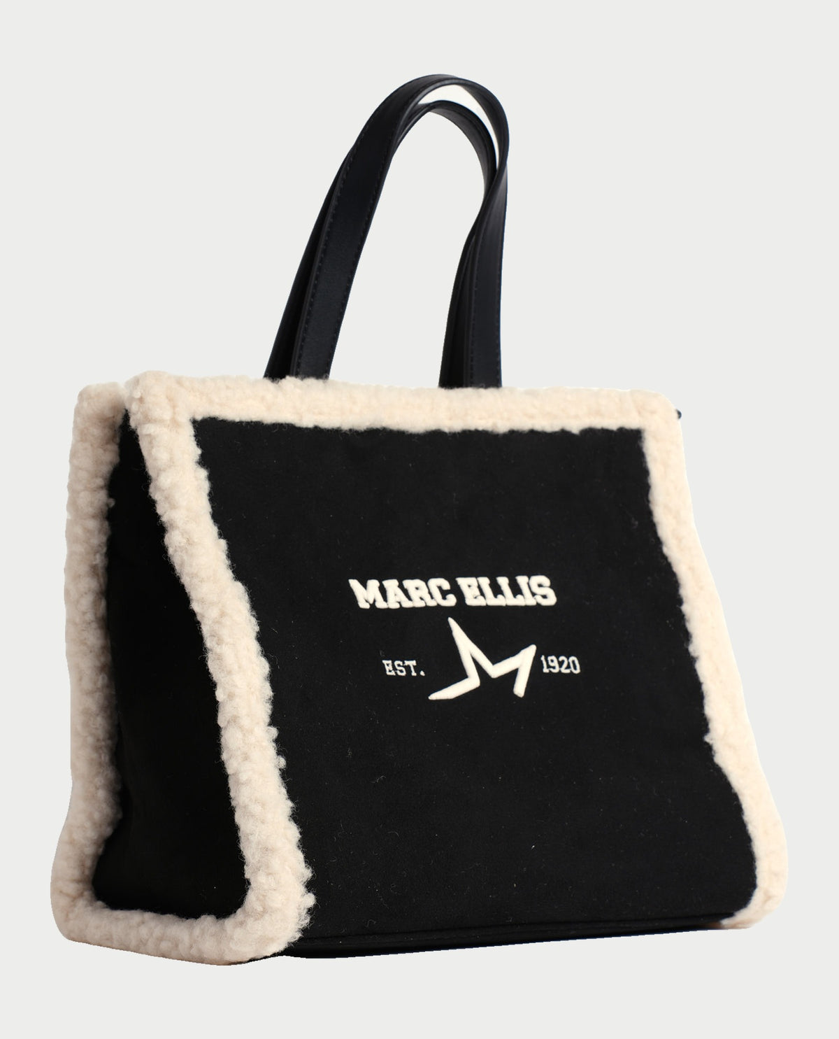 Borsa donna Marc Ellis con bordi effetto pelliccia e doppi manici<BR/> 
