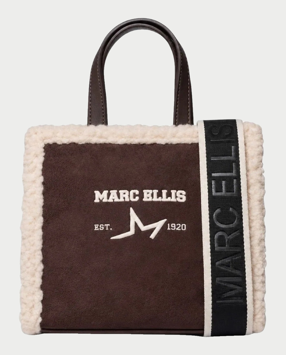 Borsa donna Marc Ellis con bordi effetto pelliccia e doppi manici<BR/> 