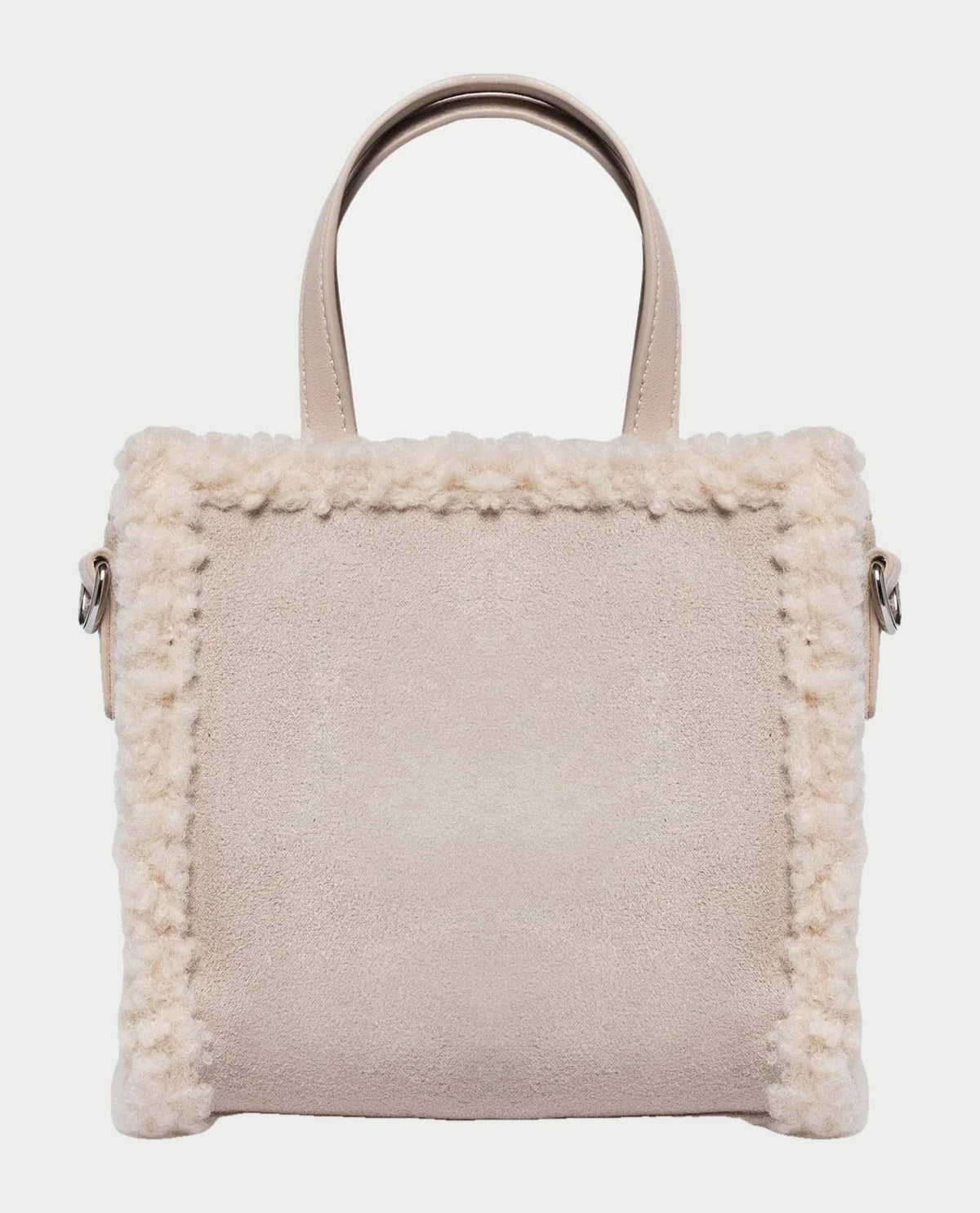 Borsa donna Marc Ellis con bordi effetto pelliccia e doppi manici 