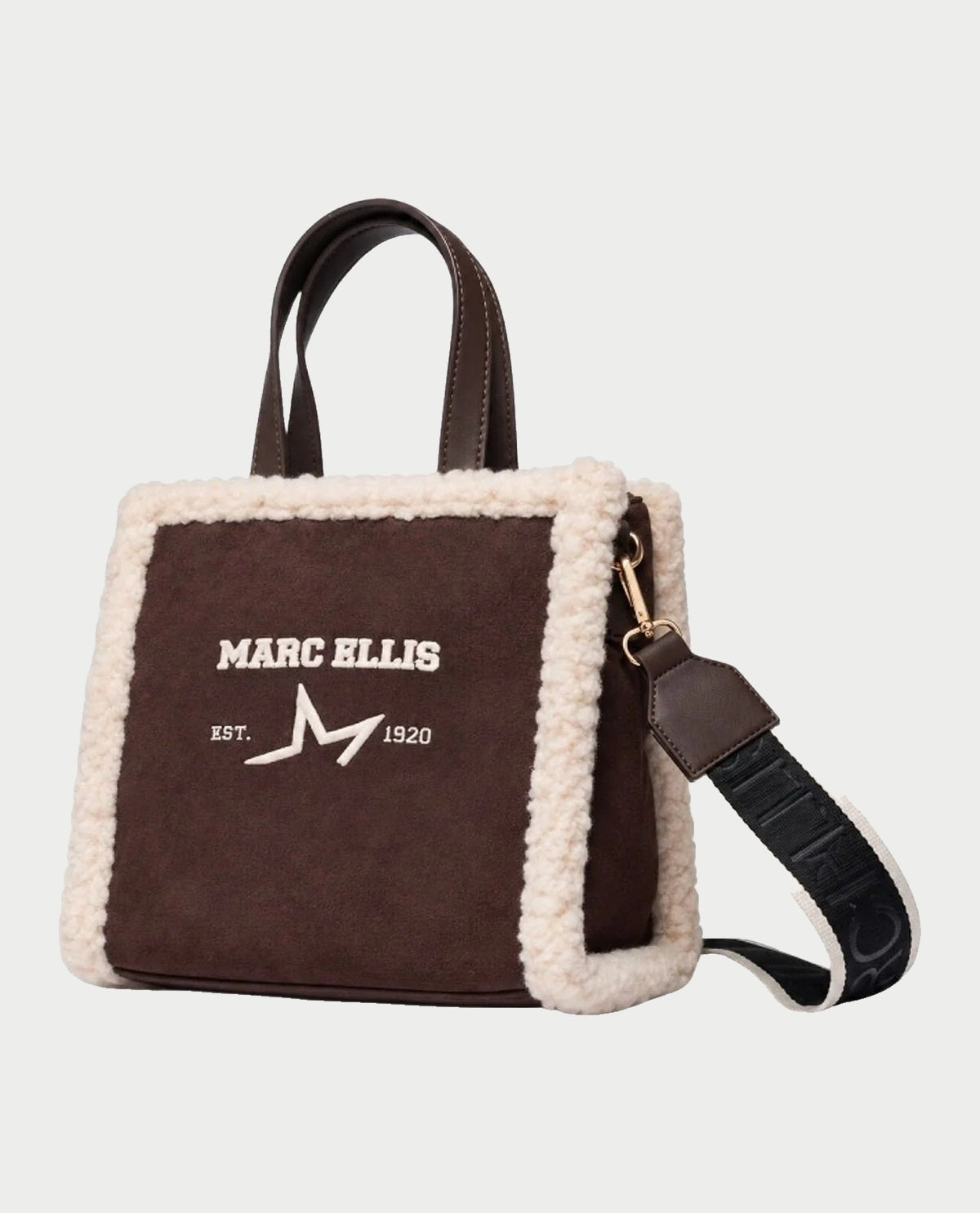 Borsa donna Marc Ellis con bordi effetto pelliccia e doppi manici<BR/> 