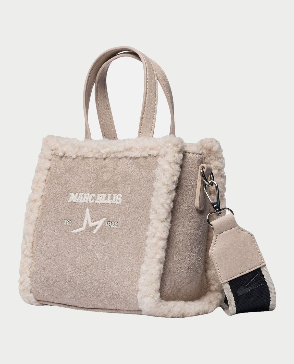 Borsa donna Marc Ellis con bordi effetto pelliccia e doppi manici<BR/> 