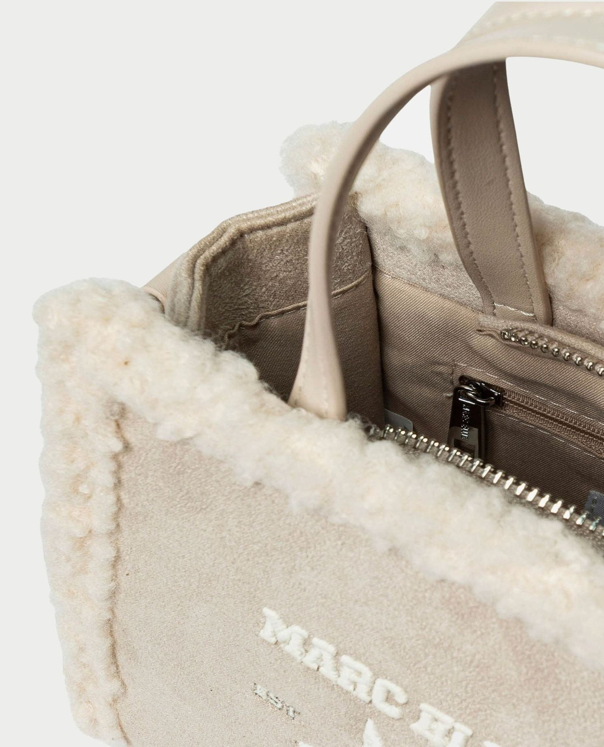 Borsa donna Marc Ellis con bordi effetto pelliccia e doppi manici<BR/> 