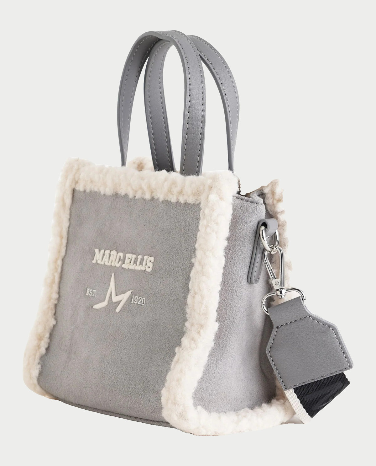 Borsa donna Marc Ellis con bordi effetto pelliccia e doppi manici<BR/> 