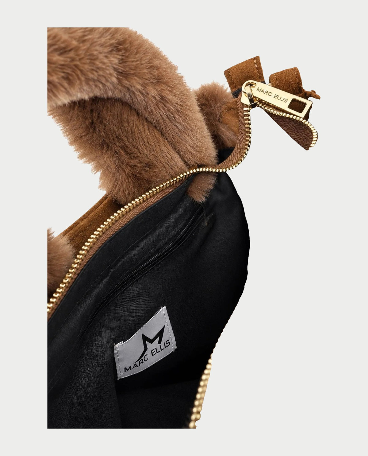Borsa donna Marc Ellis con bordi soffici in ecopelliccia 
