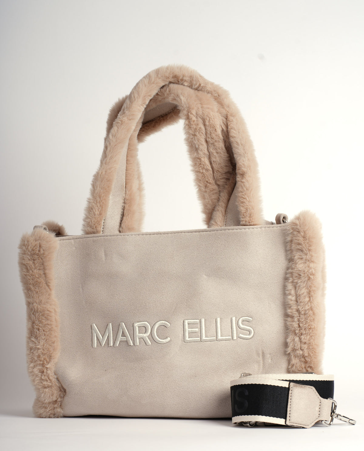 Borsa donna Marc Ellis con bordi soffici in ecopelliccia 