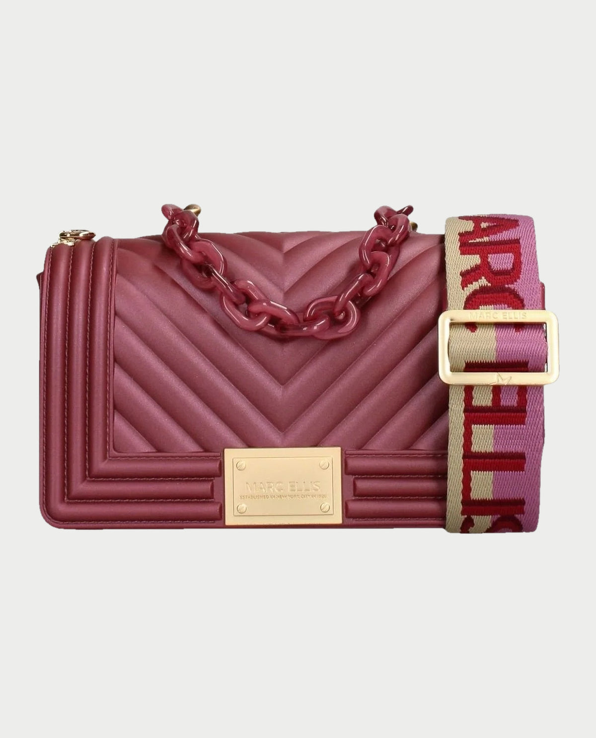 Borsa donna Marc Ellis con motivo trapuntato chevron<BR/> 