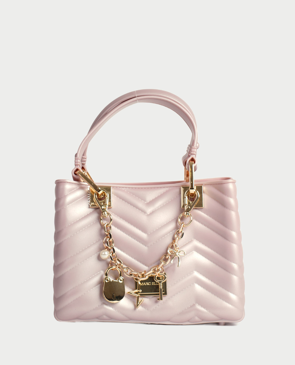Borsa Marc Ellis con lavorazione matelassé e charm dorati 