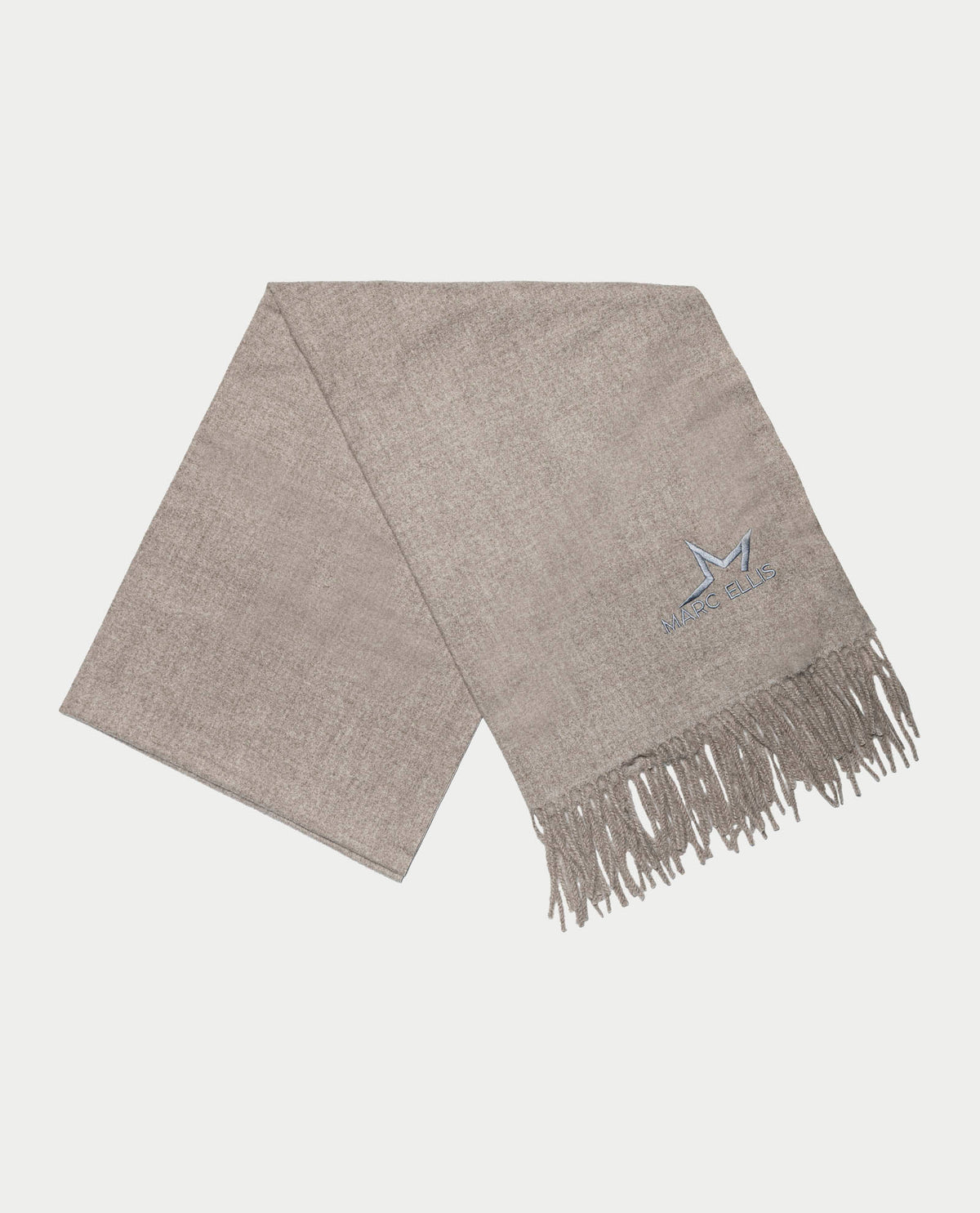 Sciarpa donna Marc Ellis con frange e logo ricamato 