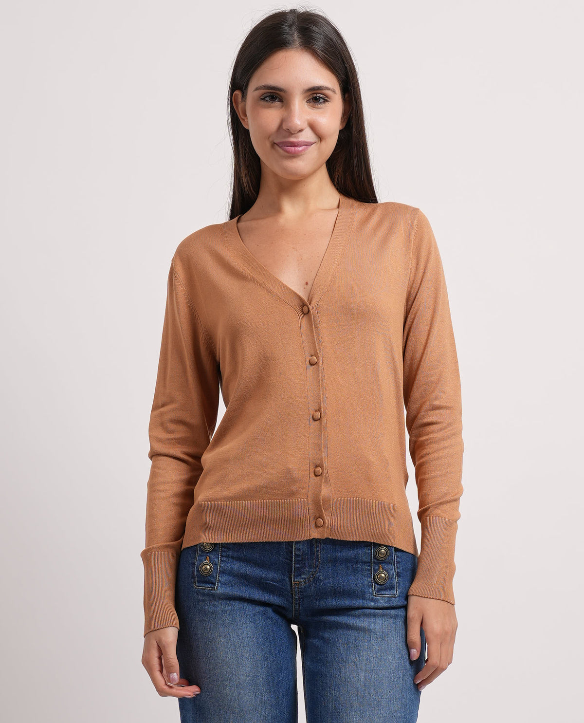 Cardigan Markup con bottoni e ampia scollatura 