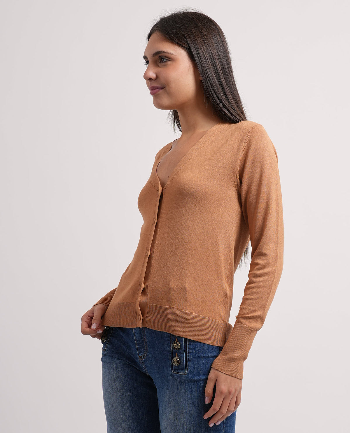 Cardigan Markup con bottoni e ampia scollatura 