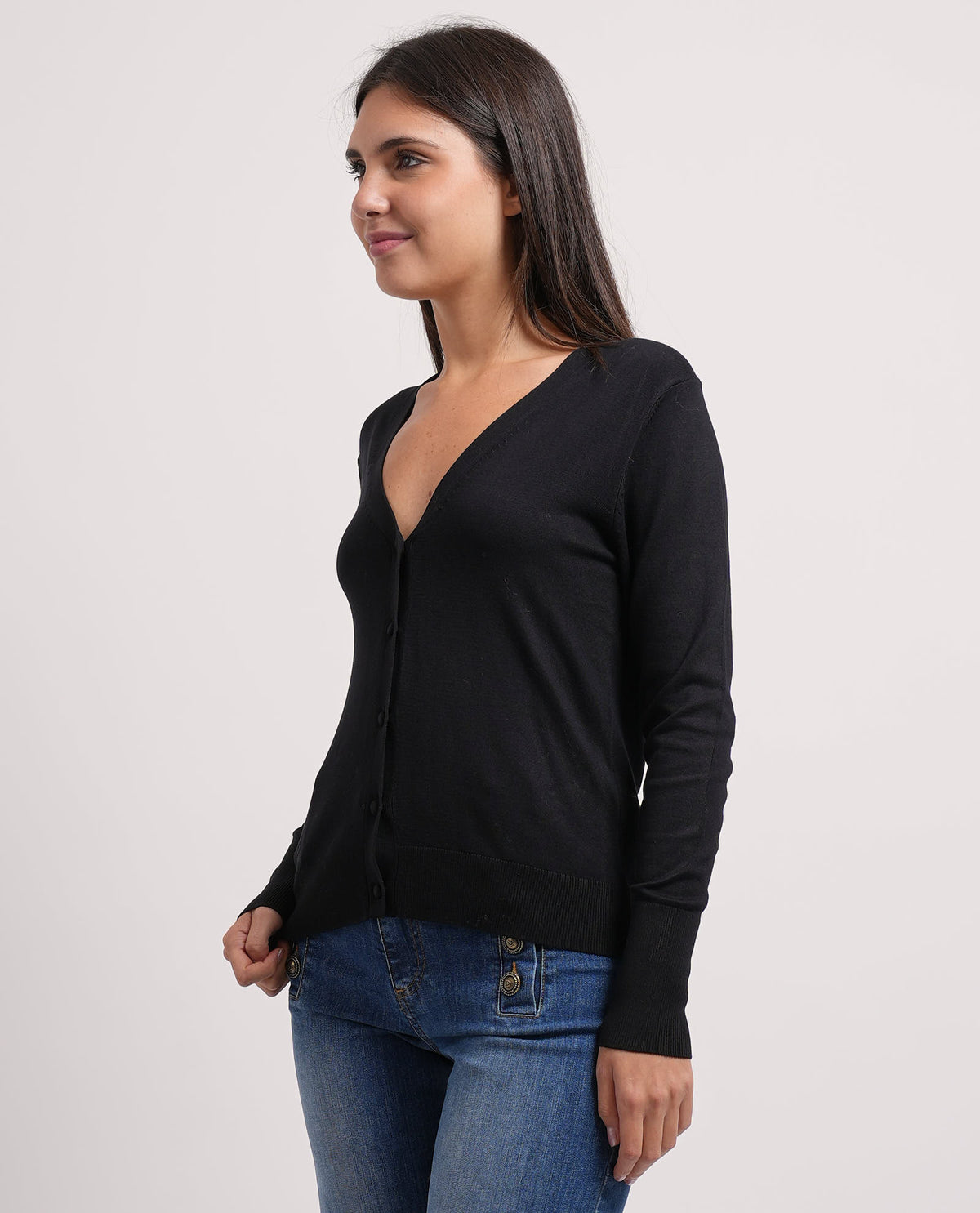 Cardigan Markup con bottoni e ampia scollatura 