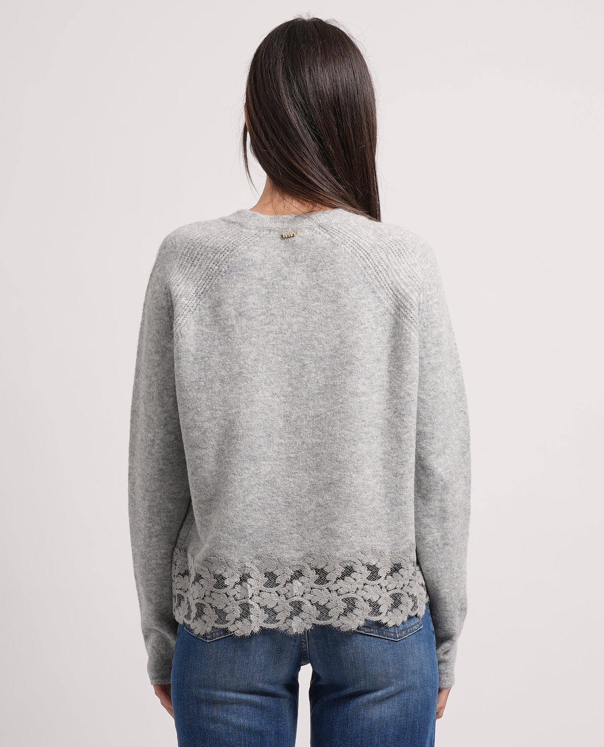 Maglione Markup donna con orlo in pizzo floreale 