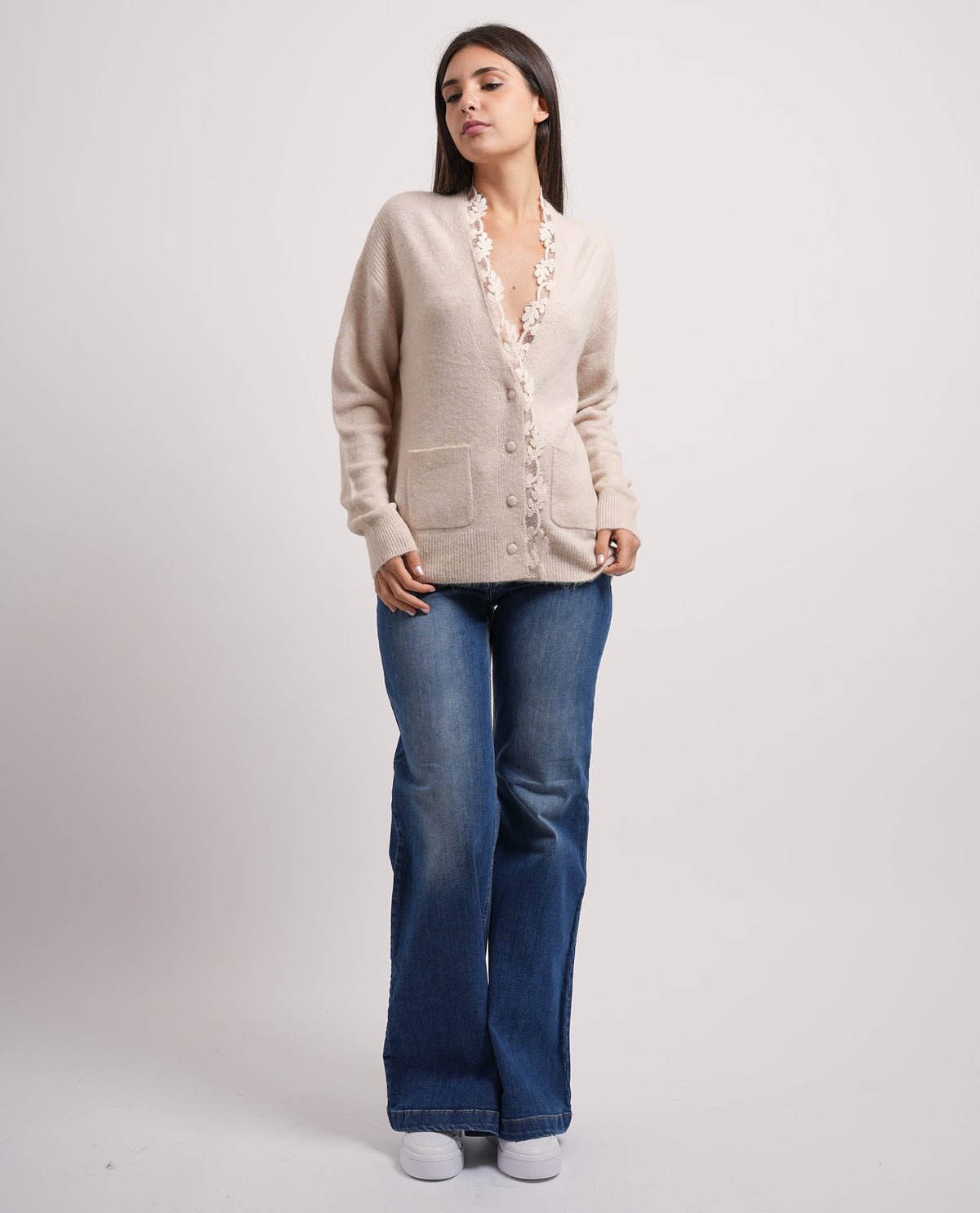 Maglione donna Markup con bottoni e scollo a V 