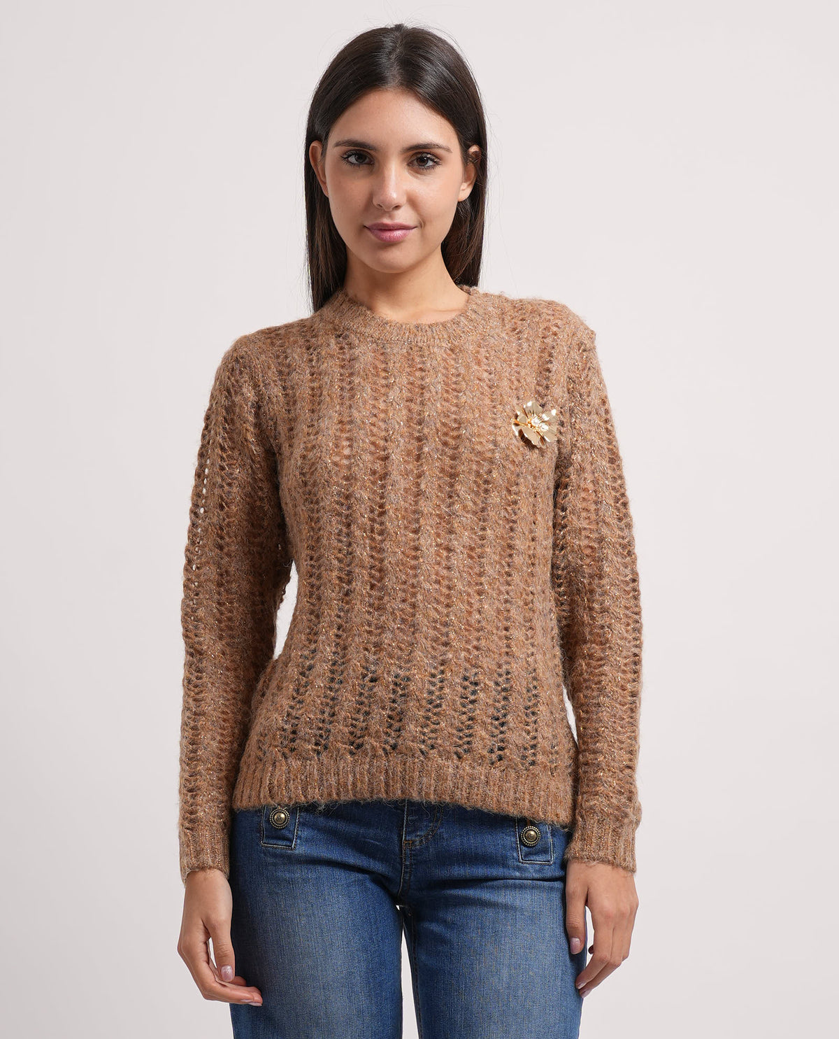 Maglione Markup donna con trecce traforate 