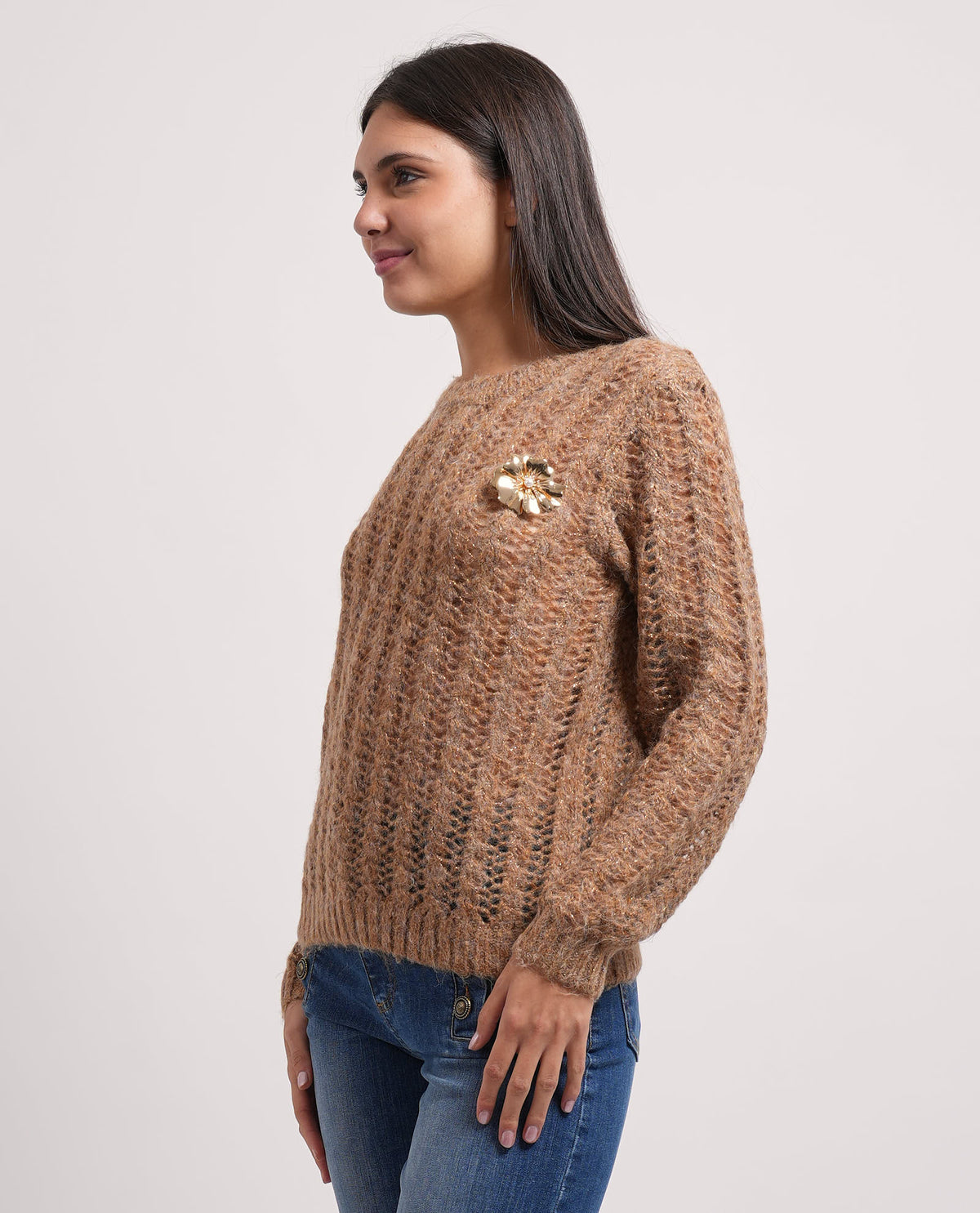 Maglione Markup donna con trecce traforate 