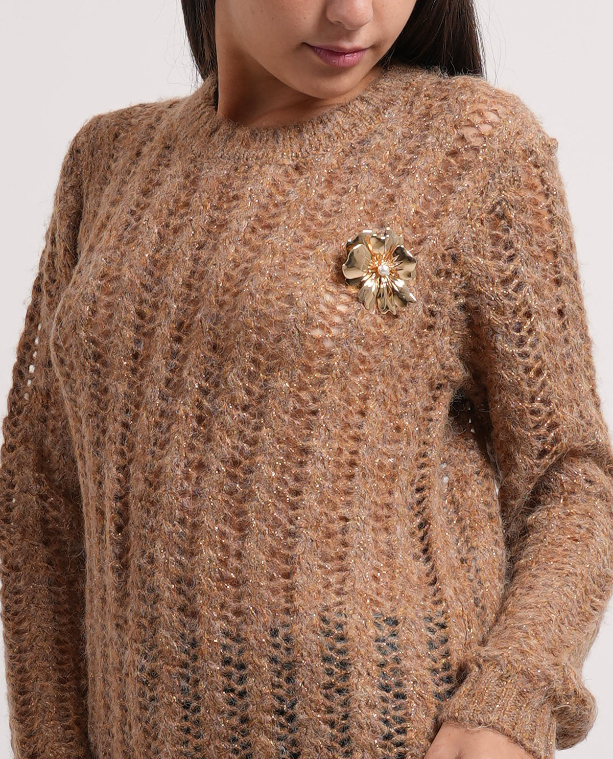 Maglione Markup donna con trecce traforate 