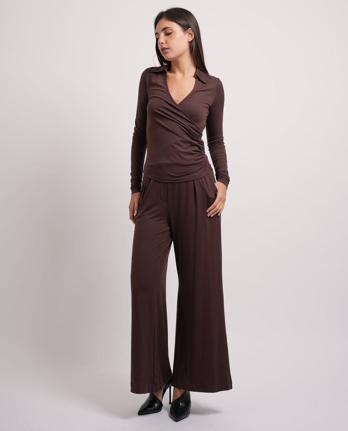 Maglia donna Markup con scollo incrociato 