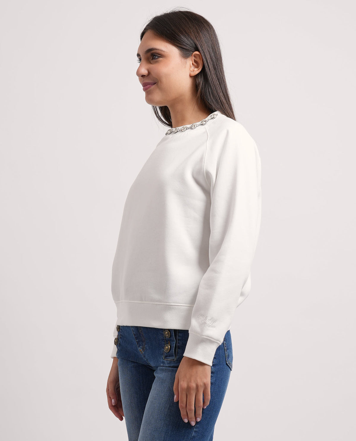 Felpa girocollo Markup donna con collana 