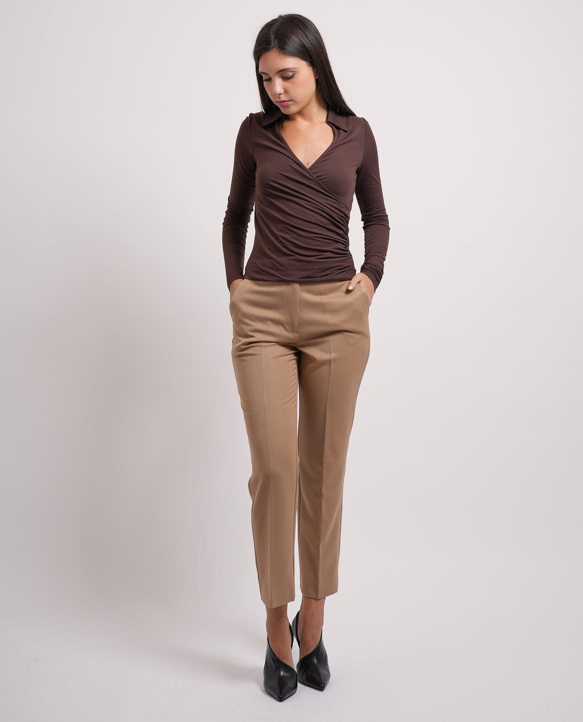 Pantaloni donna Markup in flanella pettinata 