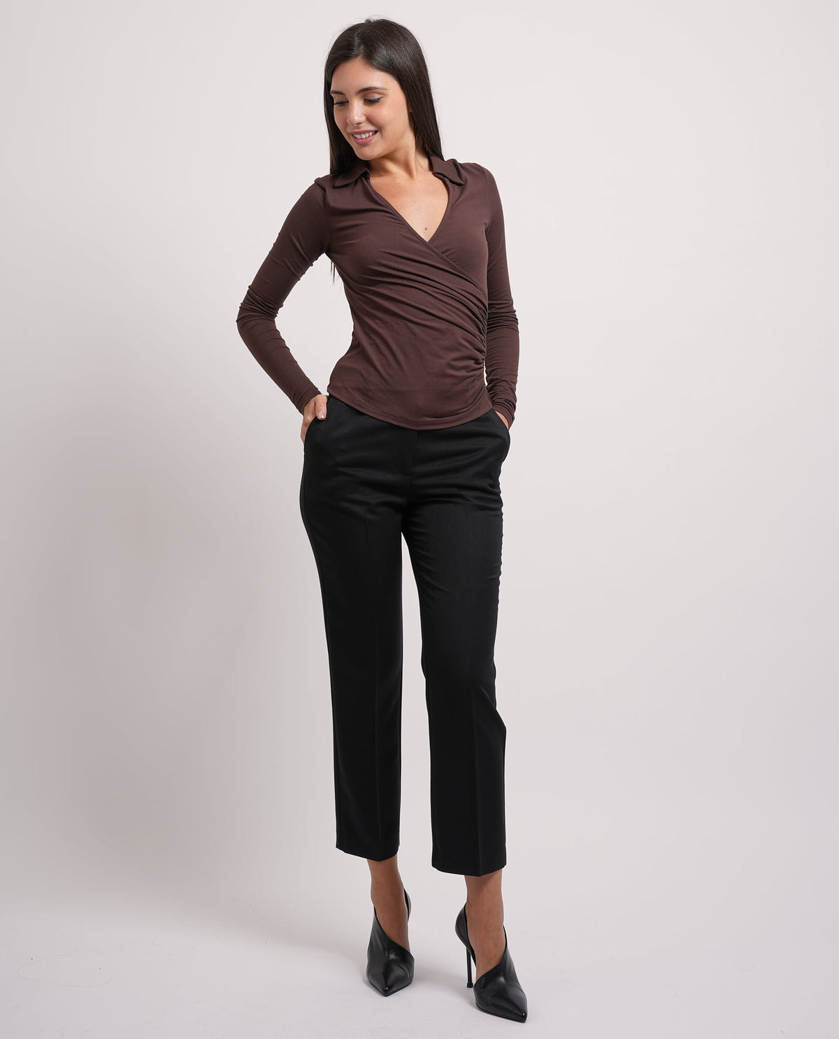Pantaloni donna Markup in flanella pettinata 