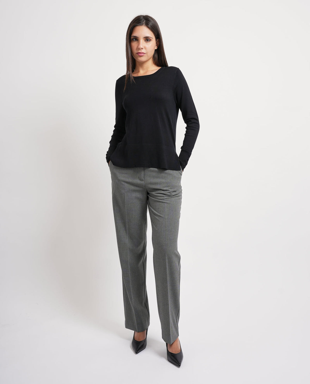 Pantaloni donna Markup con microtrama 