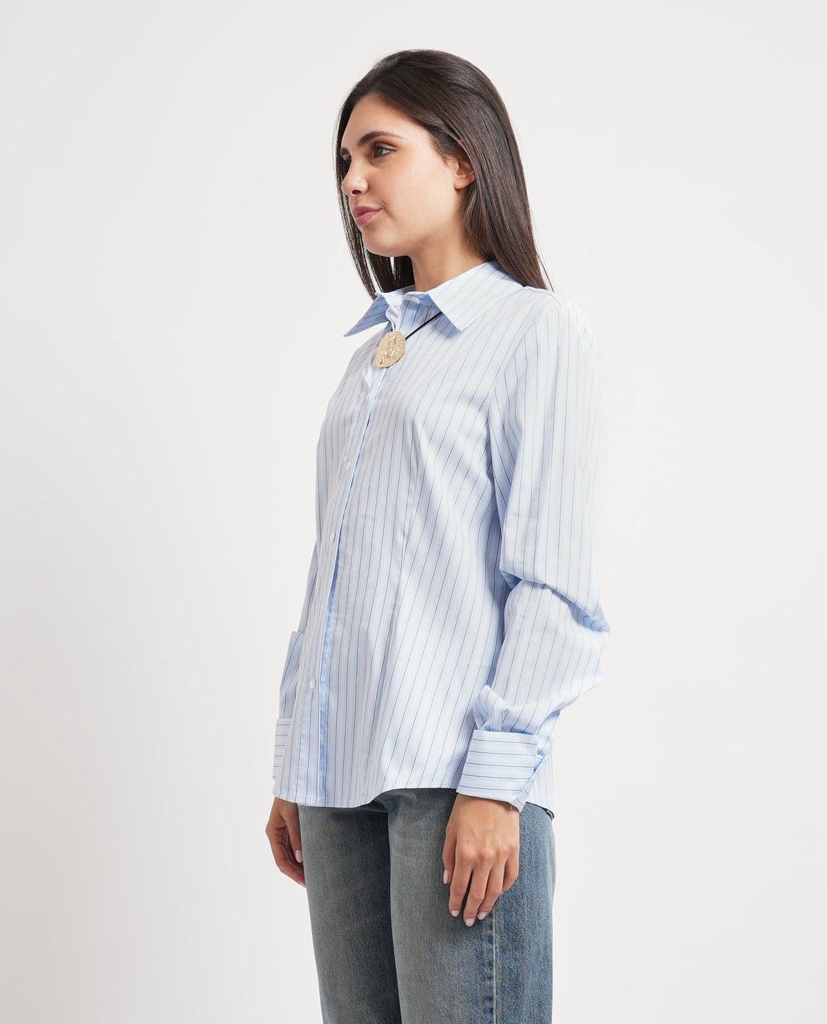 Camicia a maniche lunghe Maryley donna con collana 