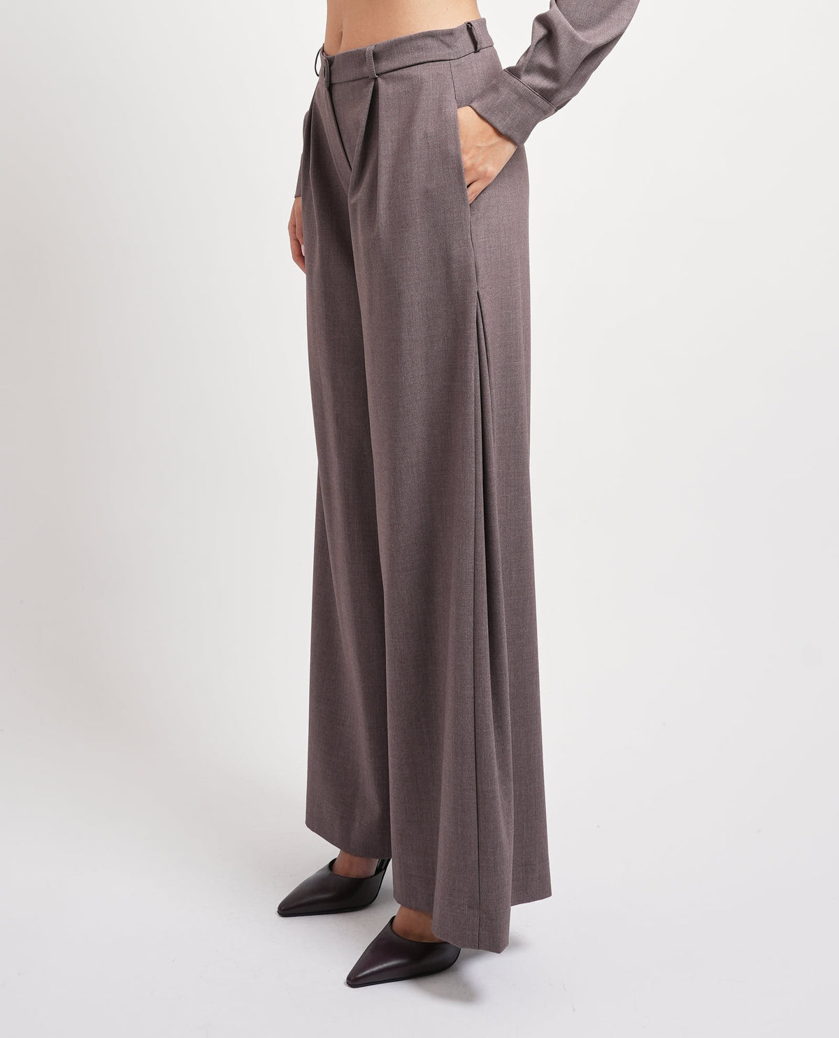 Pantaloni con pinces donna Mayley e gamba larga 