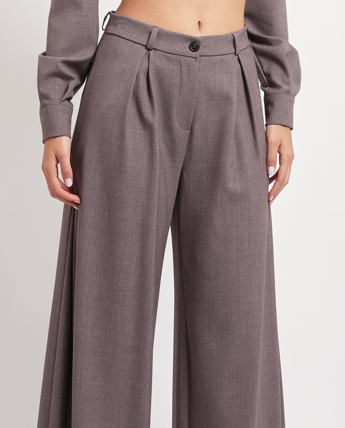 Pantaloni con pinces donna Mayley e gamba larga 