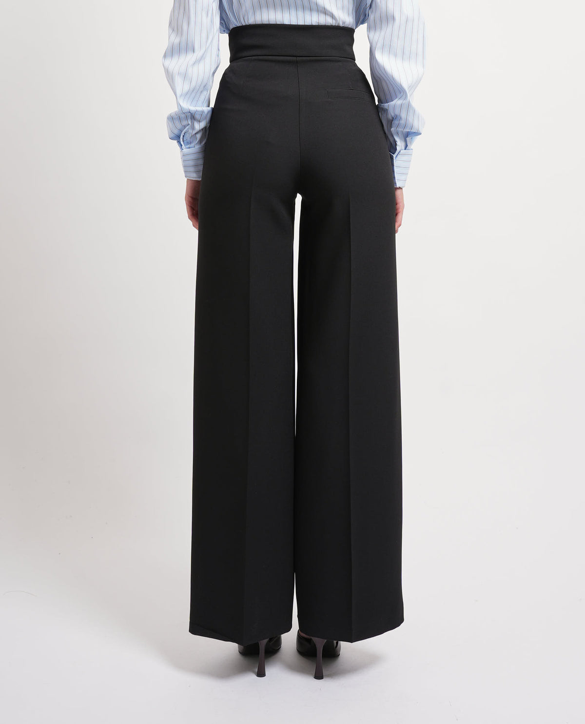 Pantaloni a vita alta Maryley donna con 2 bottoni 