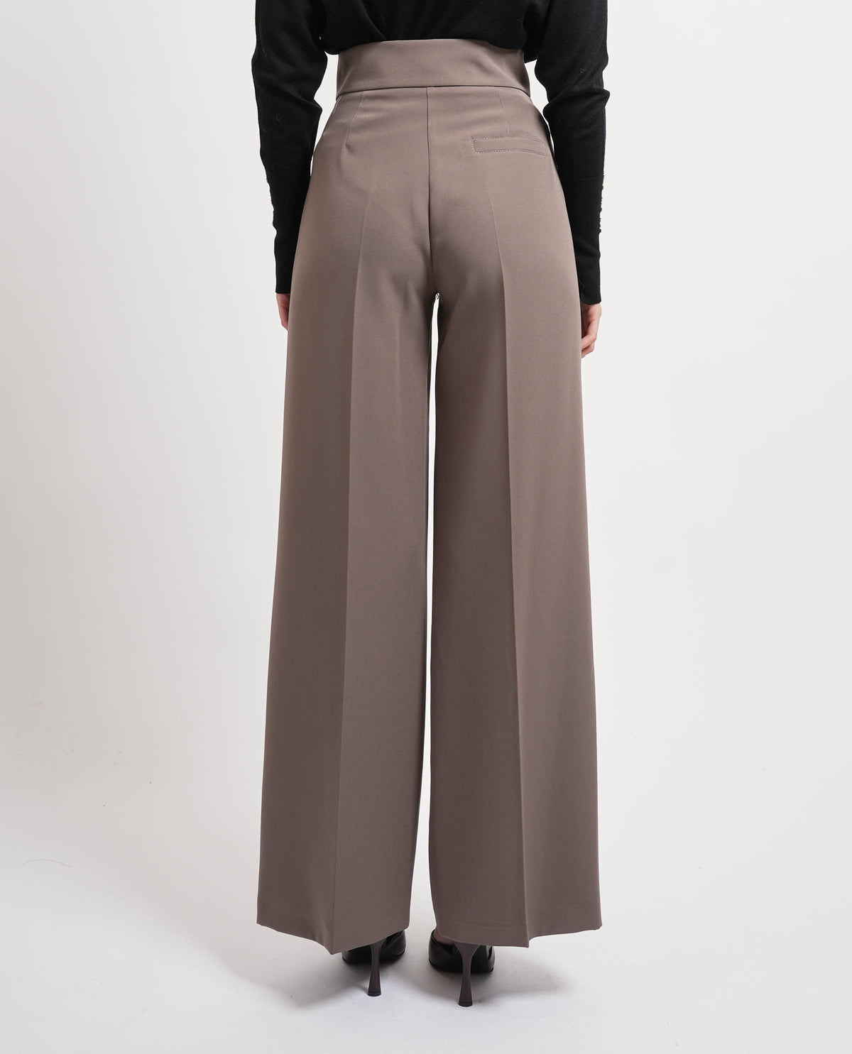 Pantaloni a vita alta Maryley donna con 2 bottoni 
